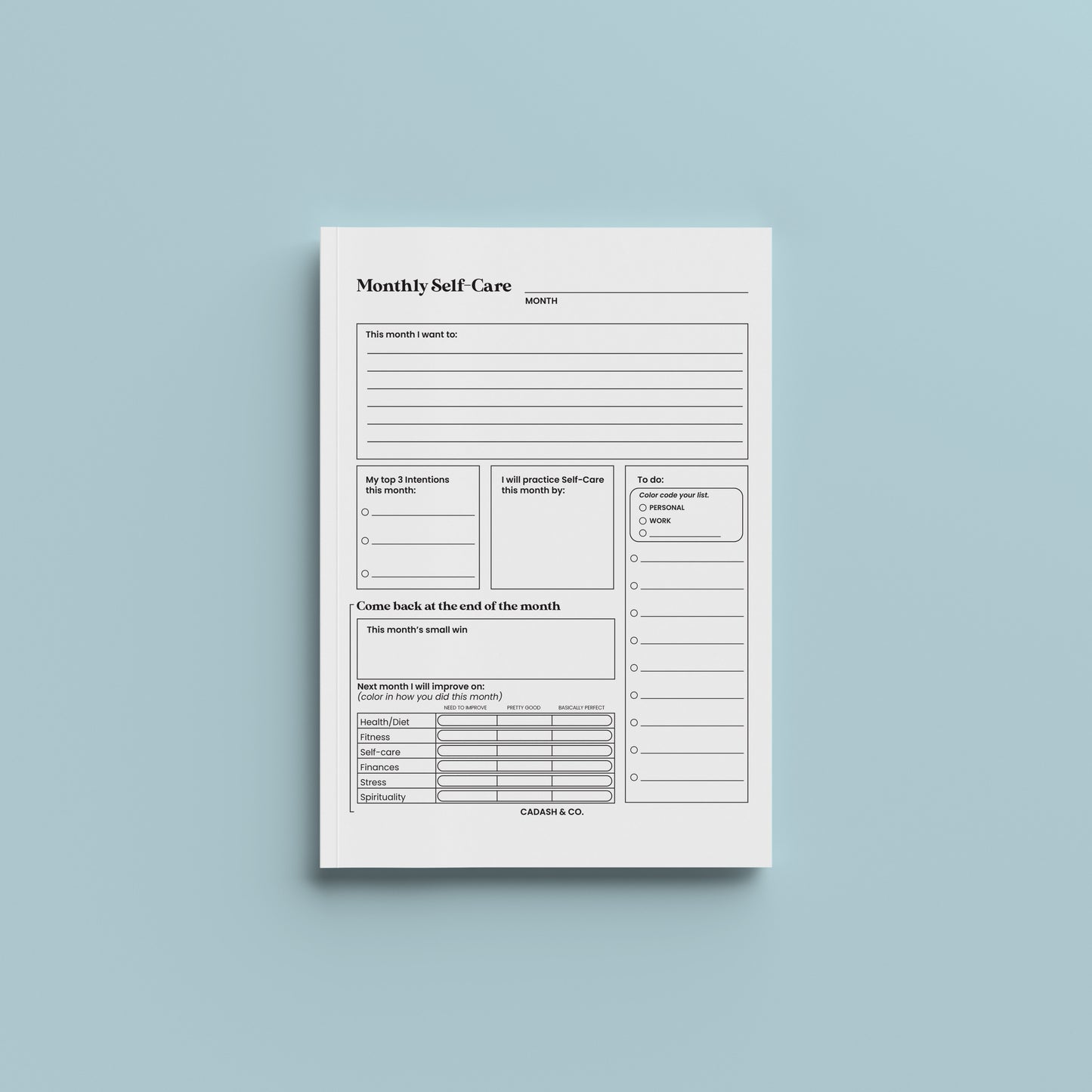 Cadash & Color | Self care coloring book