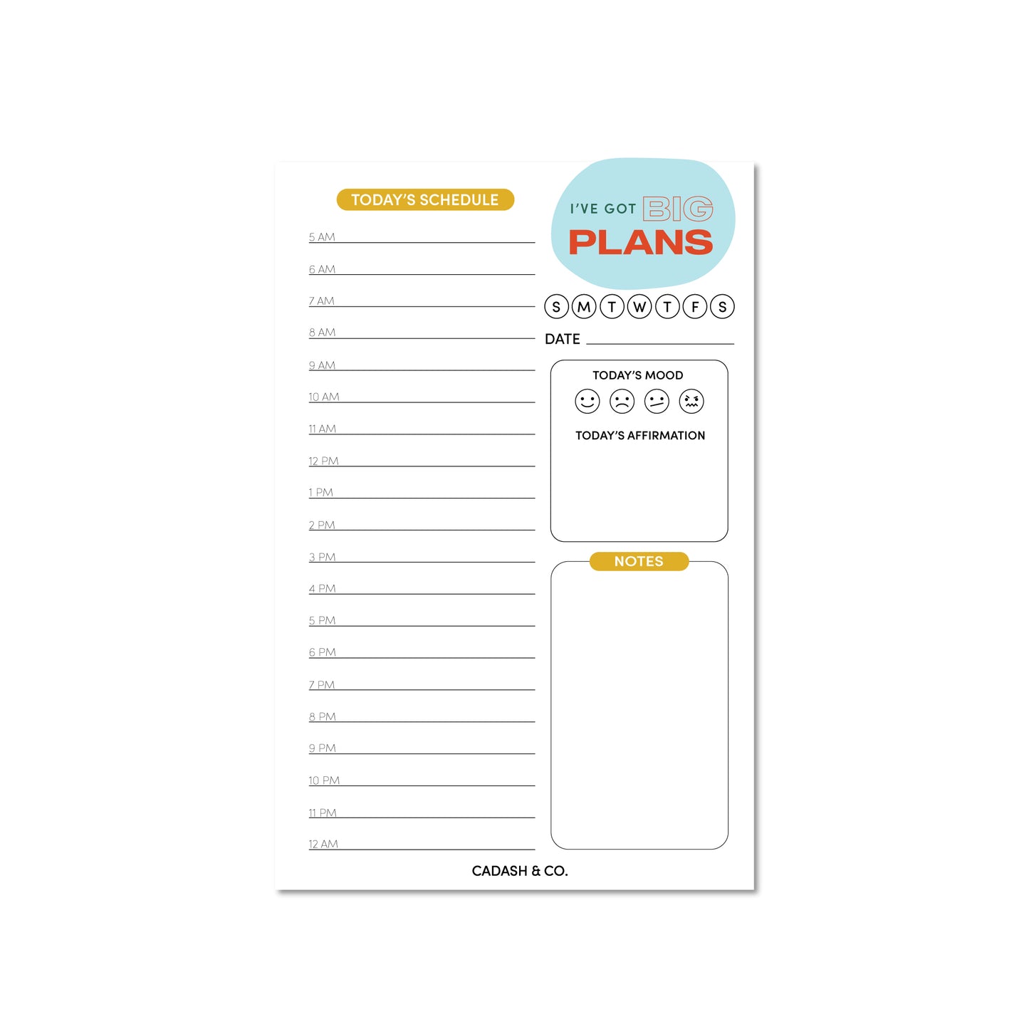 Big Plans notepad