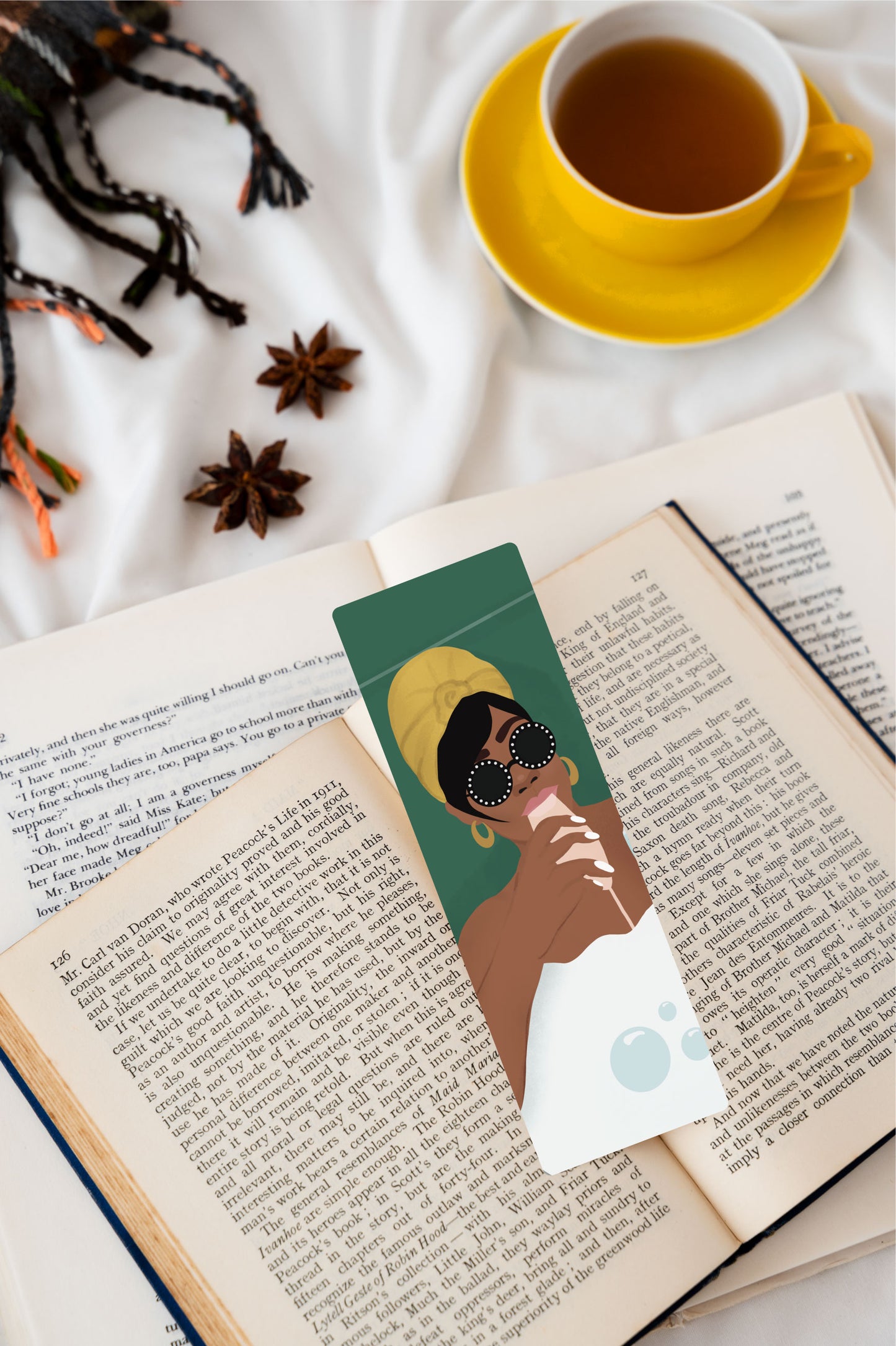 Wine and a good book bookmark