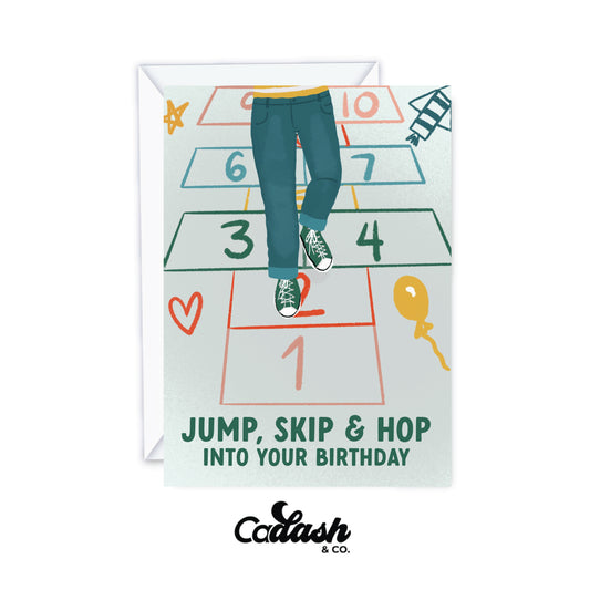 Jump & Skip greeting card