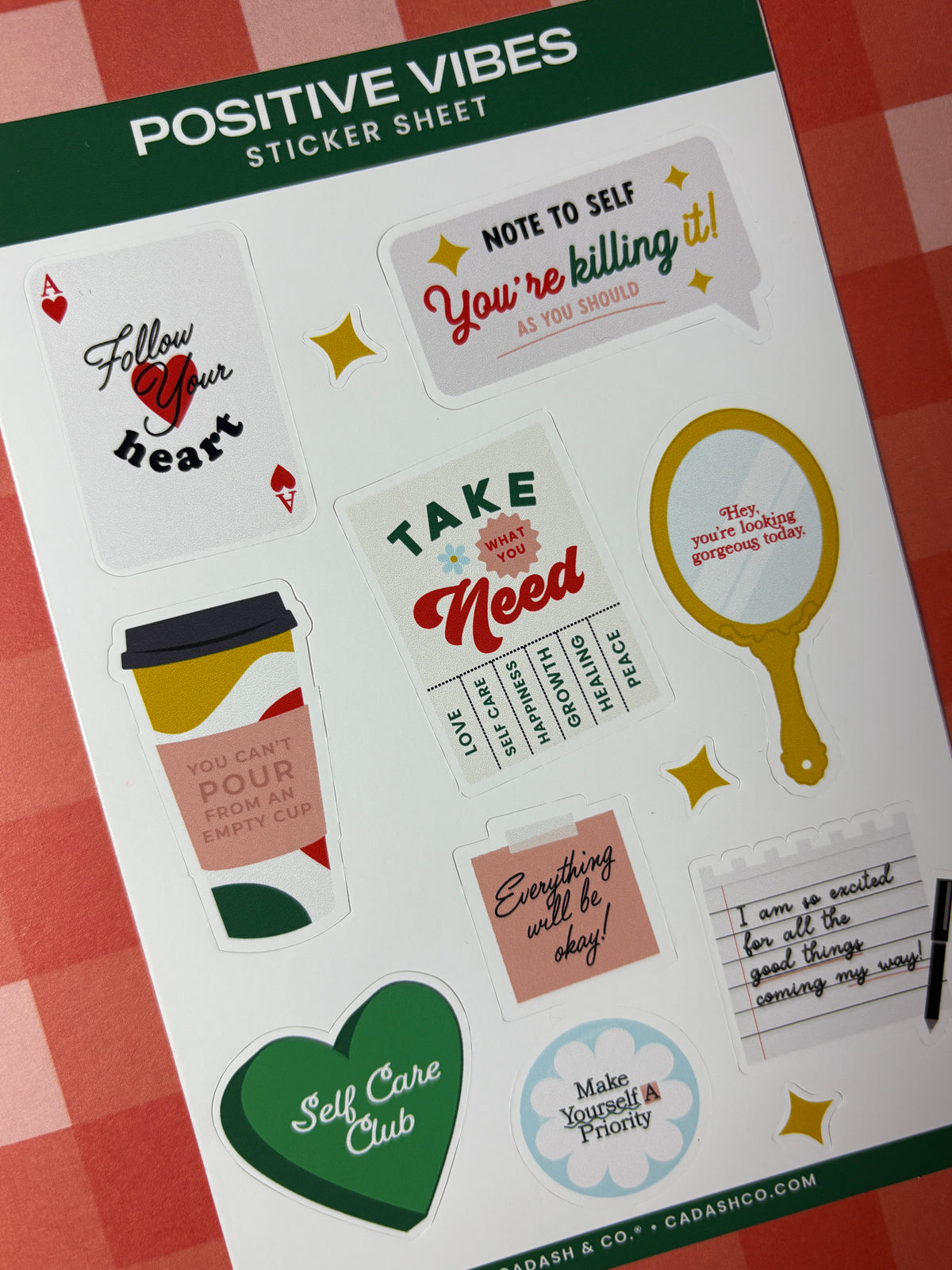 Positive Vibes Sticker sheet