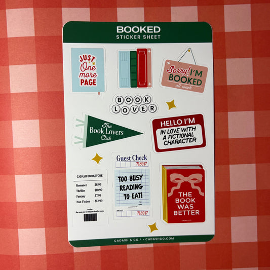 Booked Sticker sheet