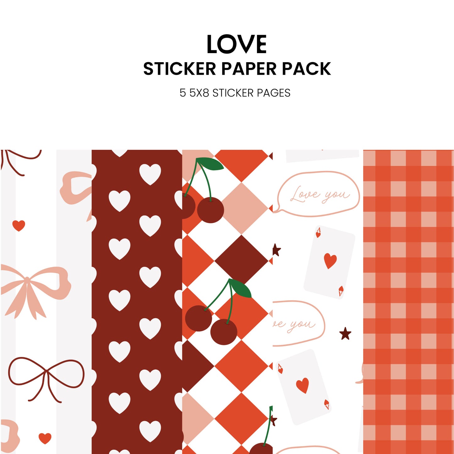 Love Sticker Paper Pack