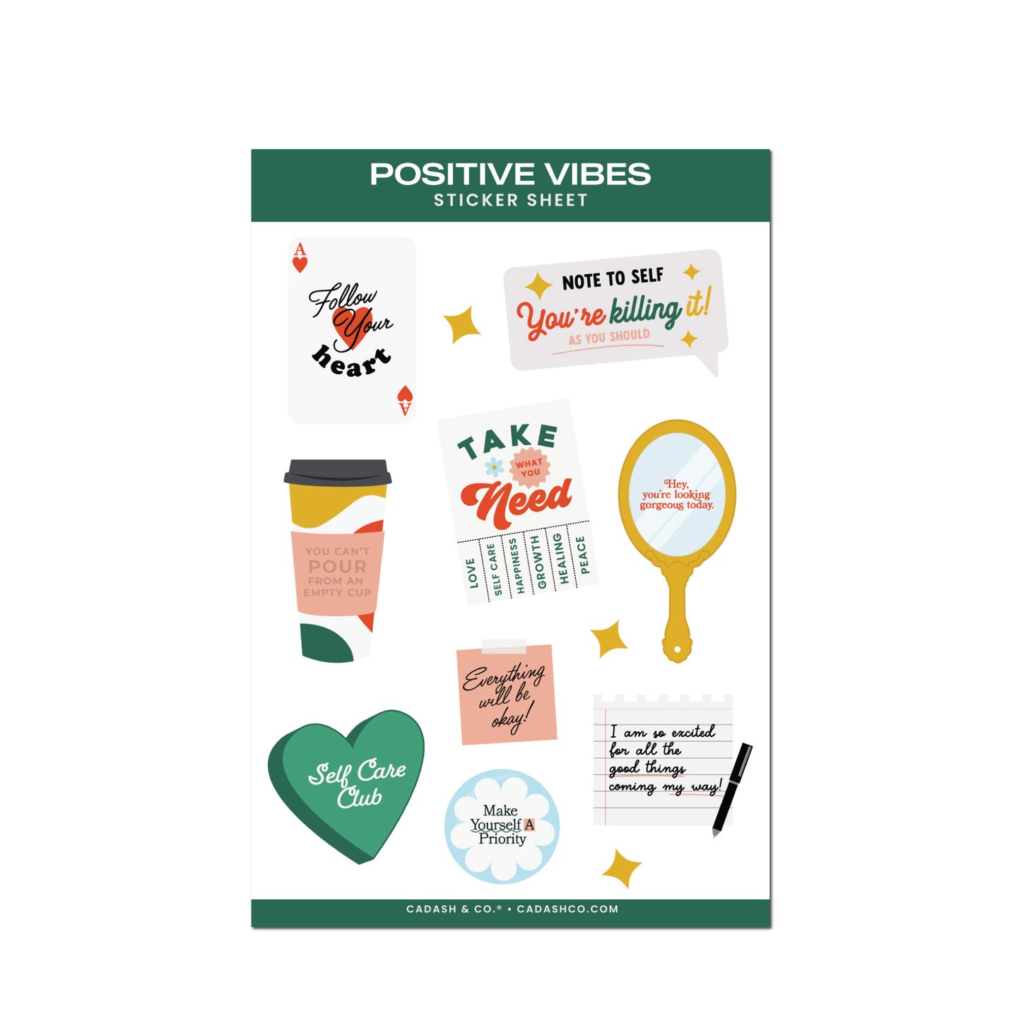 Positive Vibes Sticker sheet
